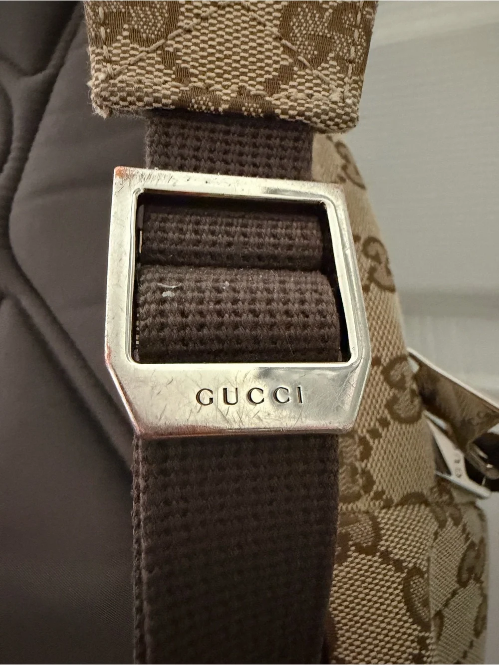 GG Monogram Medium Backpack Brown